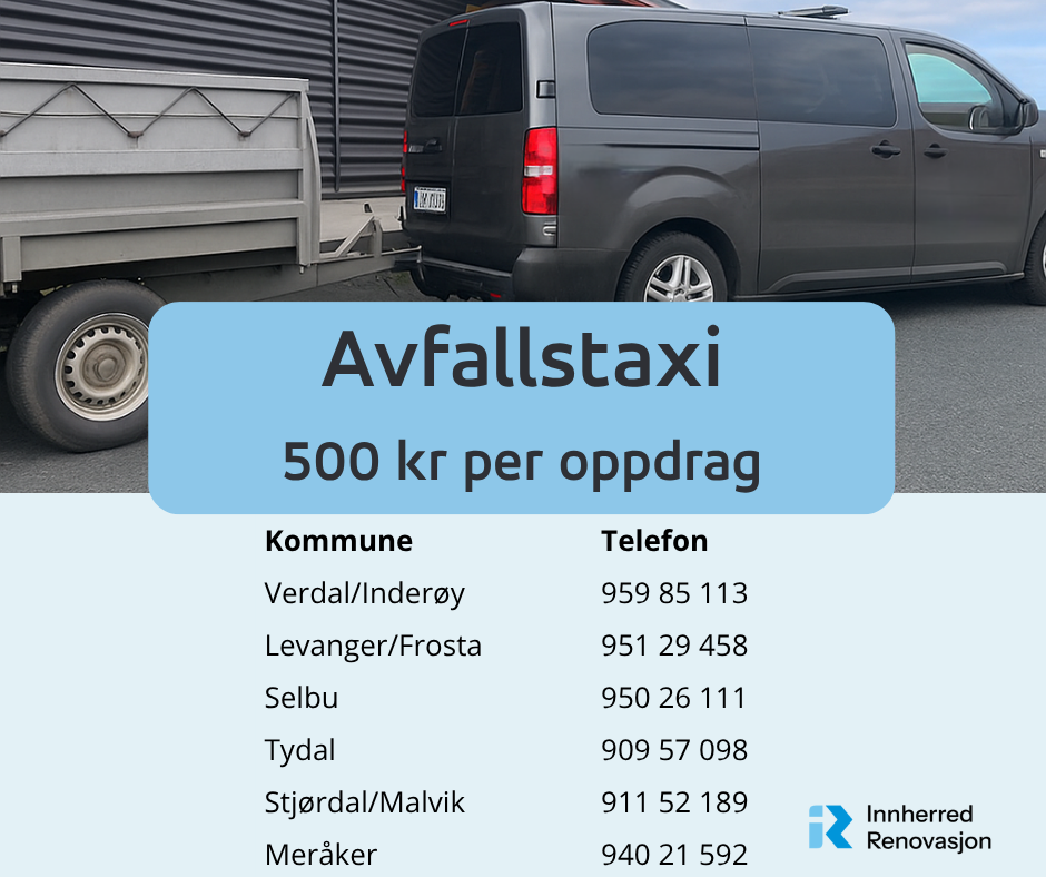 Avfallstaxi 500 kr per oppdrag (Facebook-innlegg)